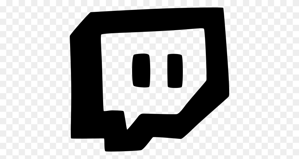 Hand Drawn Social Twitch Icon, Gray Free Png Download