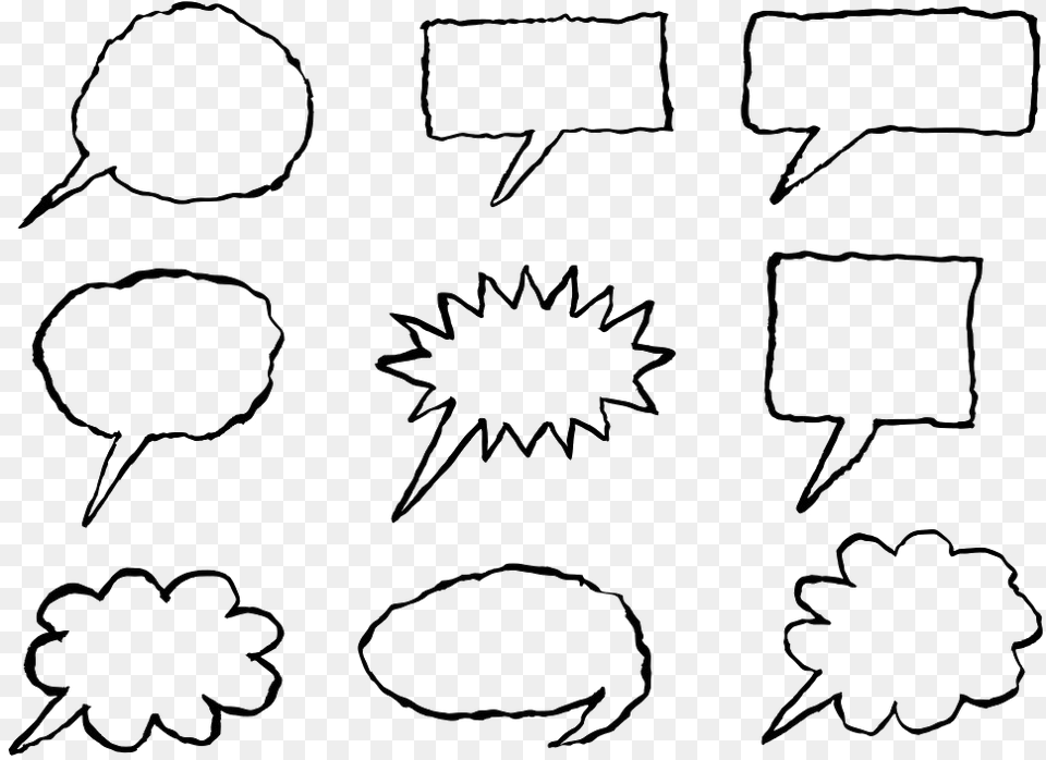 Hand Drawn Speech Bubble, Stencil Png