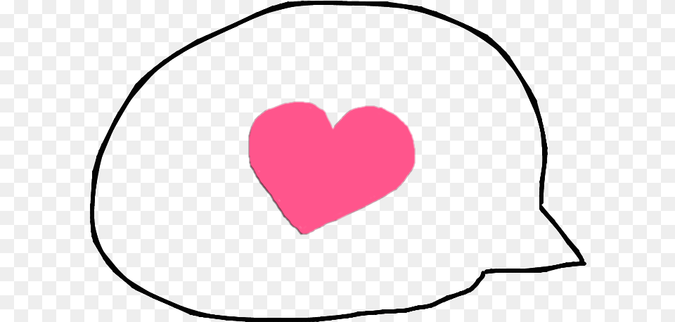 Hand Drawn Speech Bubble With A Pink Heart Transparent Heart Speech Bubble Free Png Download