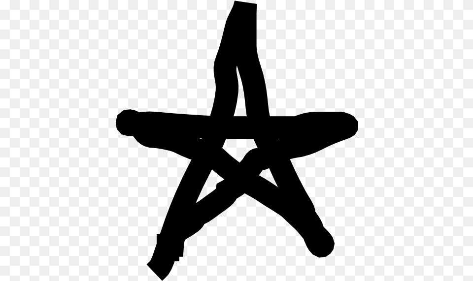 Hand Drawn Star Clipart, Gray Free Png