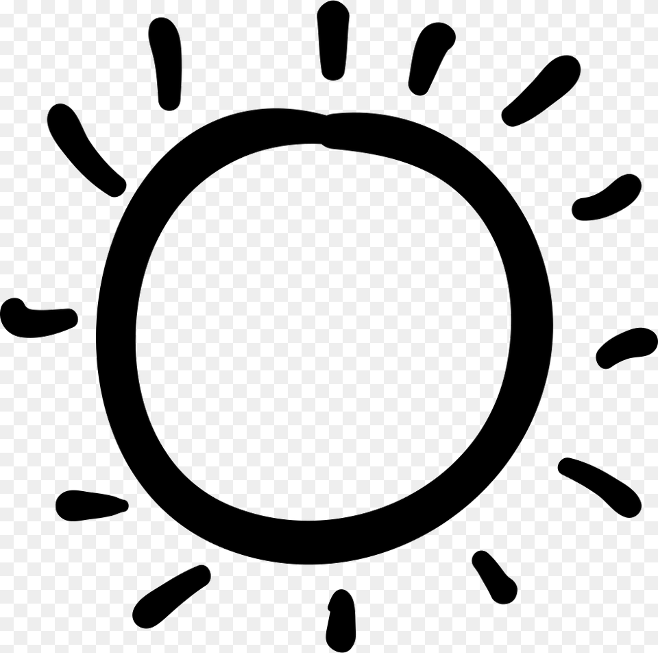 Hand Drawn Sunshine Clipart Black And White, Stencil Free Png Download