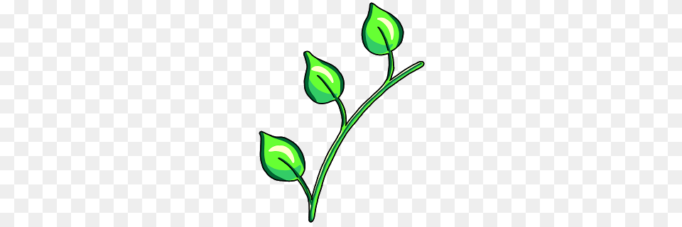 Hand Drawn Three Leaves On A Stem Royalty Commercial, Bud, Flower, Green, Leaf Free Png