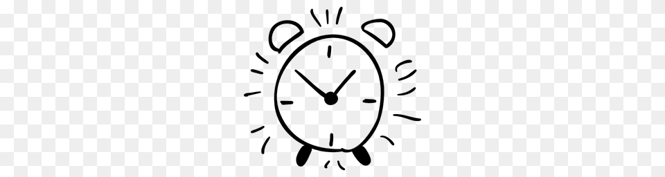 Hand Drawn Time Sketch Clock Outline Alarm Sketched Tool, Gray Png