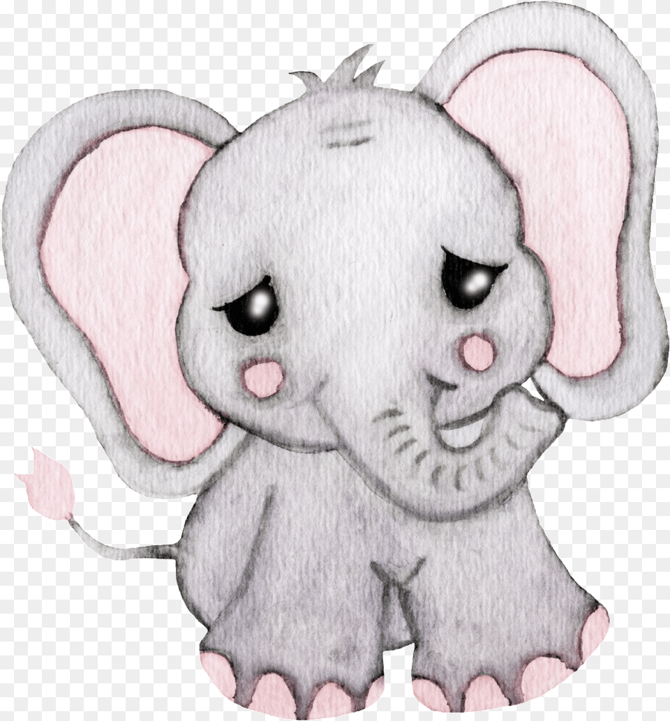 Hand Drawn Tired Baby Elephant Transparent Cartoon, Snout, Toy, Art, Drawing Png Image