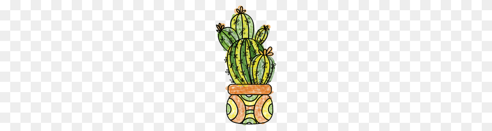 Hand Drawn Watercolor Cactus Plant Pot, Dynamite, Weapon, Food, Fruit Png