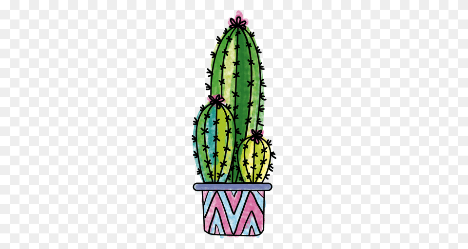 Hand Drawn Watercolor Cactus Pot, Plant Free Png Download