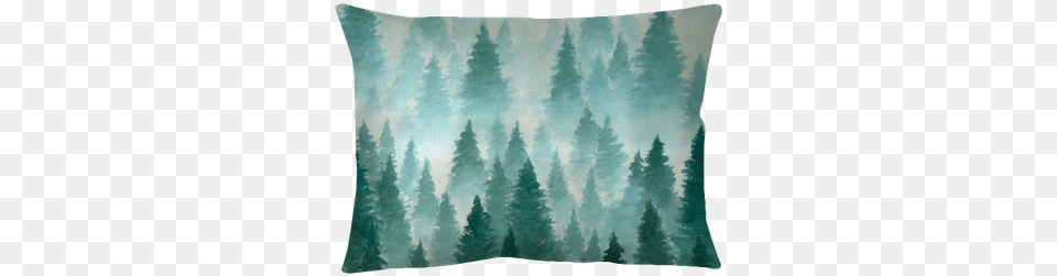 Hand Drawn Watercolor Illustration Watercolor Forest Background, Cushion, Home Decor, Plant, Tree Png