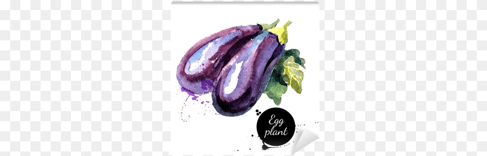 Hand Drawn Watercolor Painting On White Background Water Color Of Vegetables, Food, Produce, Eggplant, Plant Png Image