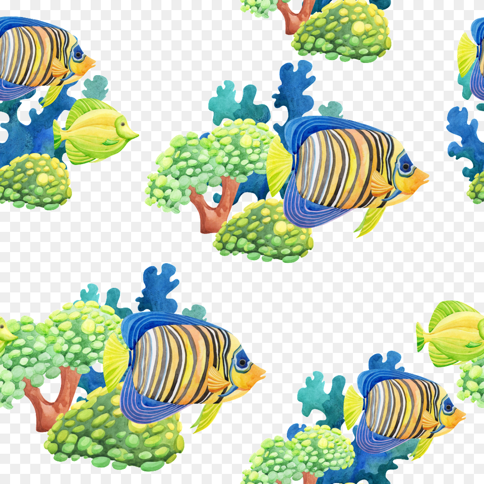 Hand Drawn Western Pacific Coral Reef Sea Background Sea, Animal, Fish, Sea Life, Art Free Png