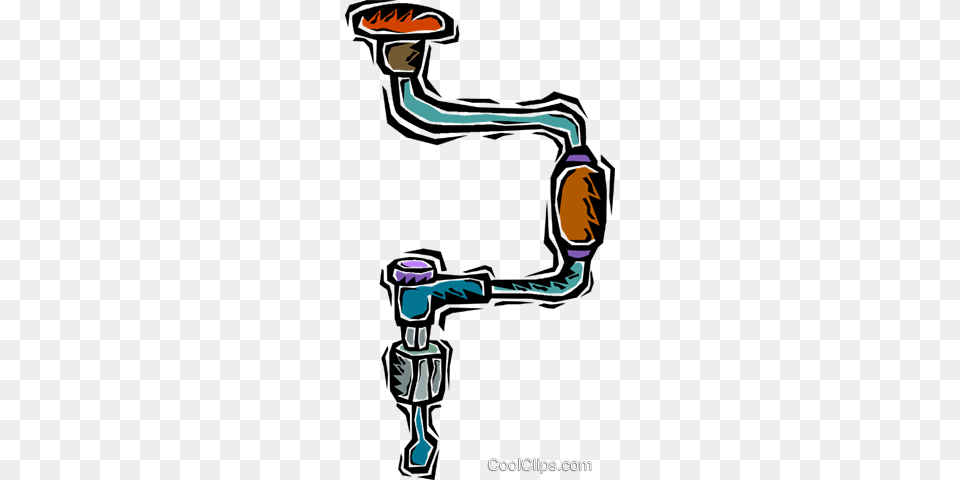Hand Drill Royalty Vector Clip Art Illustration, Sink, Sink Faucet, Person, Water Free Png