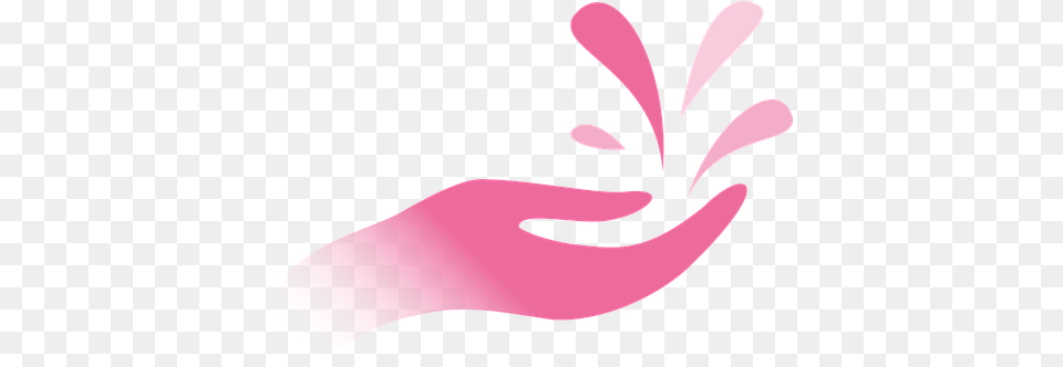 Hand Drops Water Stylized Pink Wet Costs R, Flower, Petal, Plant, Art Free Transparent Png