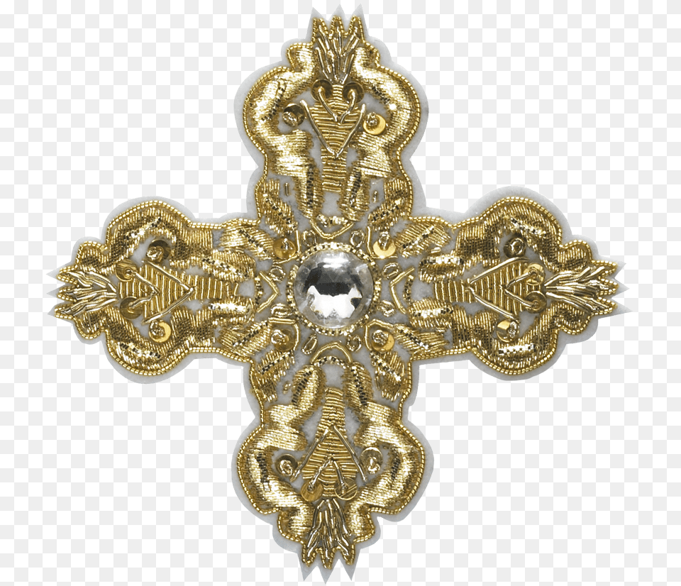 Hand Embroidered Cross Whitegold Cross, Accessories, Symbol, Jewelry Png Image