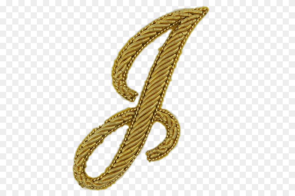 Hand Embroidered Script Gold Letters, Rope, Knot Png Image