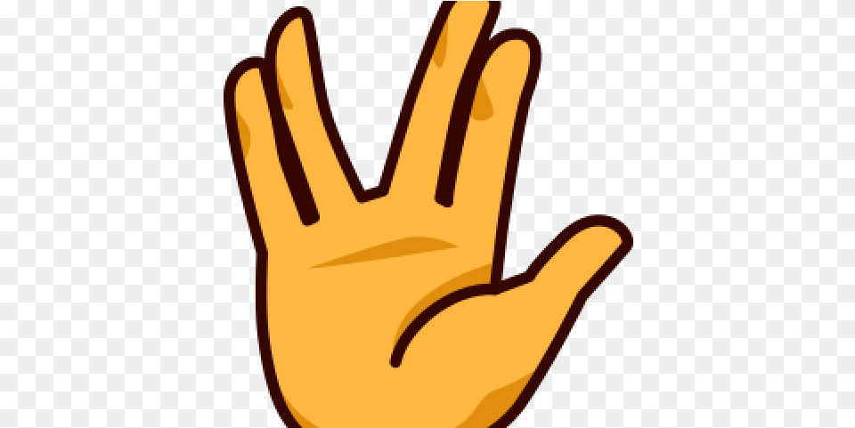 Hand Emoji Clipart Raised Hand Opening Hand Between Middle And Ring Finger, Clothing, Glove, Body Part, Person Png