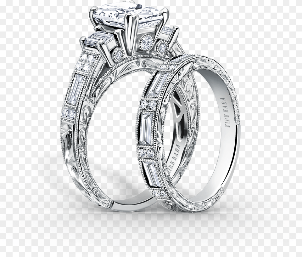 Hand Engraved Diamond Engagement Rings By Kirk Kara Best Designed Wedding Rings, Accessories, Gemstone, Jewelry, Platinum Png Image