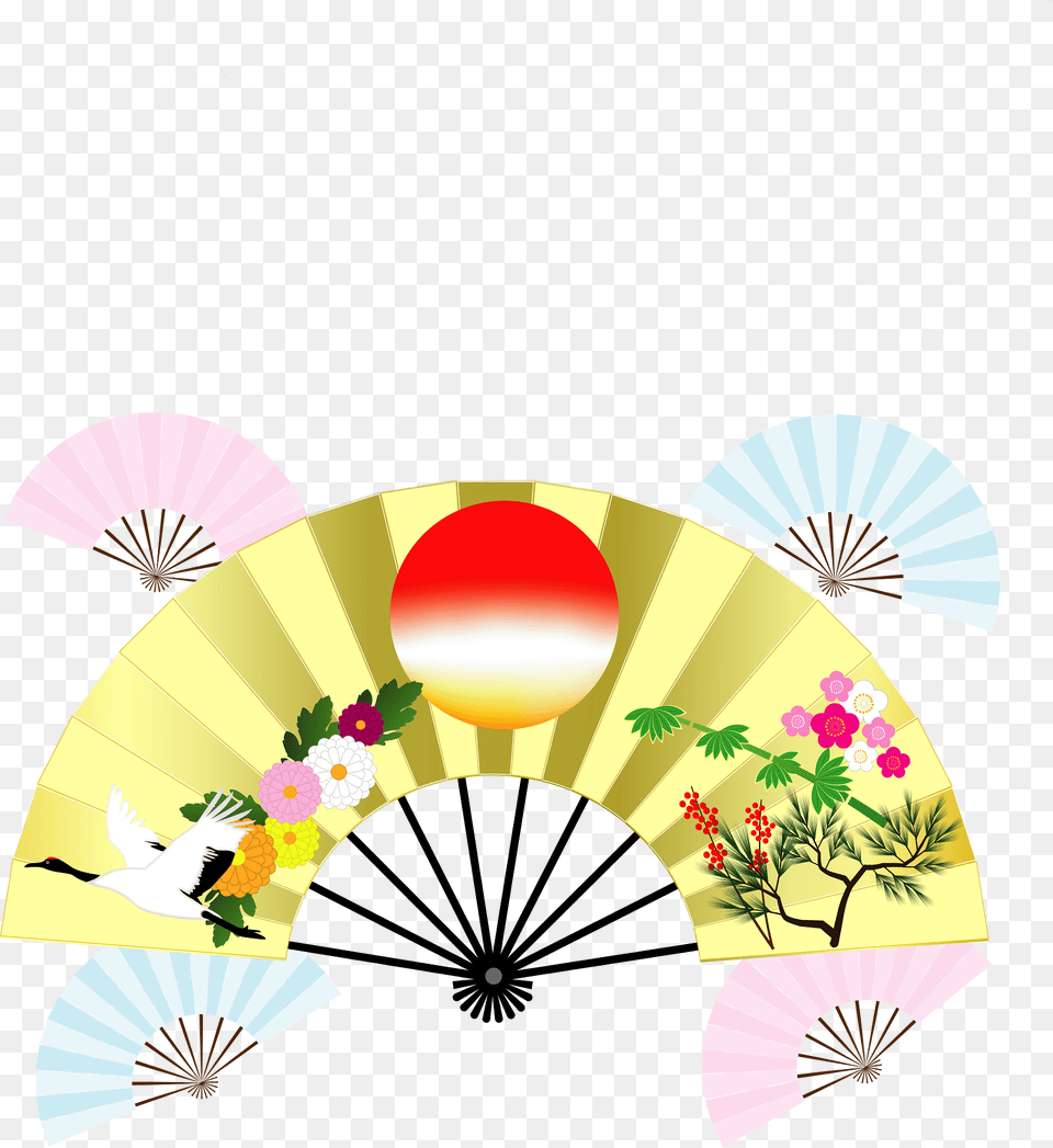 Hand Fan New Year Clipart, Art, Graphics, Flower, Plant Free Transparent Png
