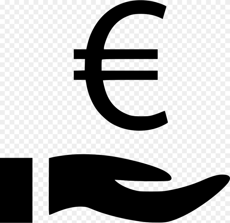Hand Finance Money Hands Euro Icon Euro Money, Stencil, Cutlery, Logo, Symbol Free Png Download