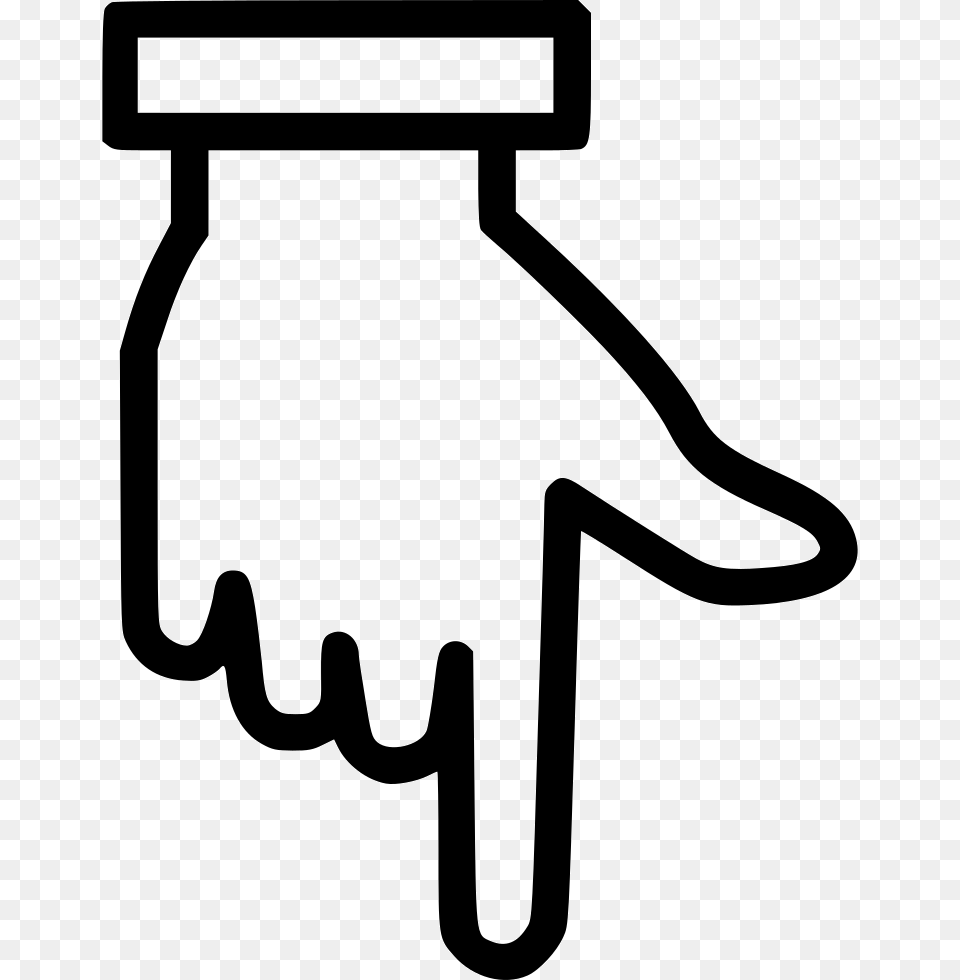 Hand Finger Pointing Down Icon Download, Body Part, Person, Clothing, Glove Png