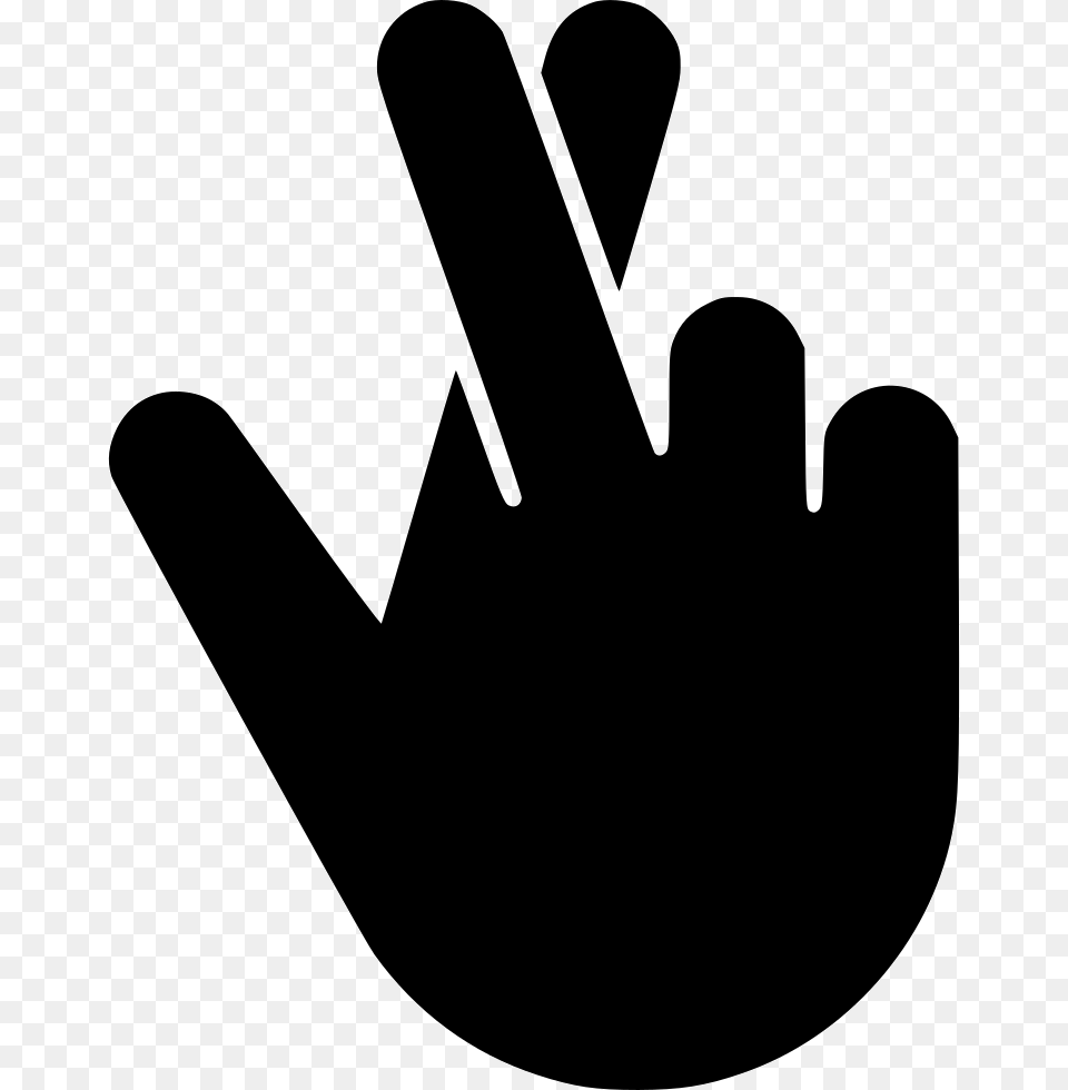 Hand Fingers Crossed Svg Icon, Clothing, Glove, Silhouette, Stencil Free Png