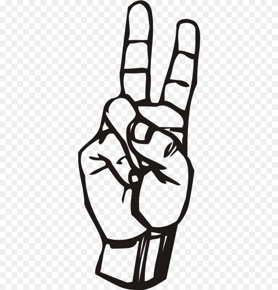 Hand Fingers Raised Sign Language Letter V, Body Part, Clothing, Glove, Person Free Png Download
