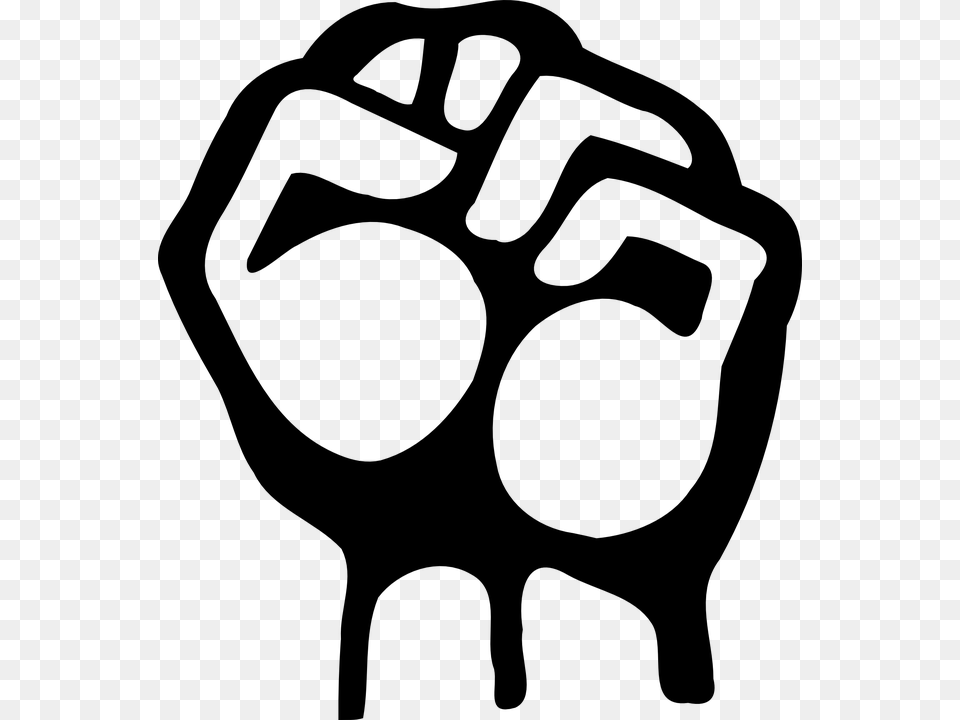 Hand Fist Clenched Up Symbol Gesture Left Tyranny Clip Art, Gray Free Png