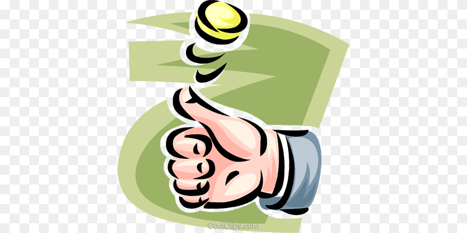 Hand Flipping A Coin Royalty Vector Clip Art Illustration, Body Part, Person, Finger, Baby Png