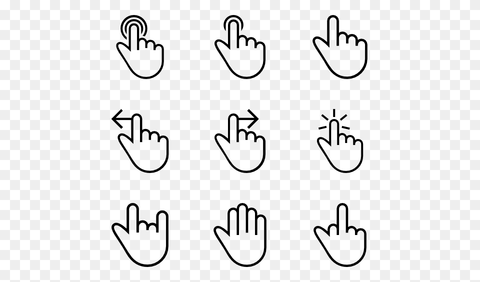 Hand Gesture Icon Packs, Gray Free Png Download