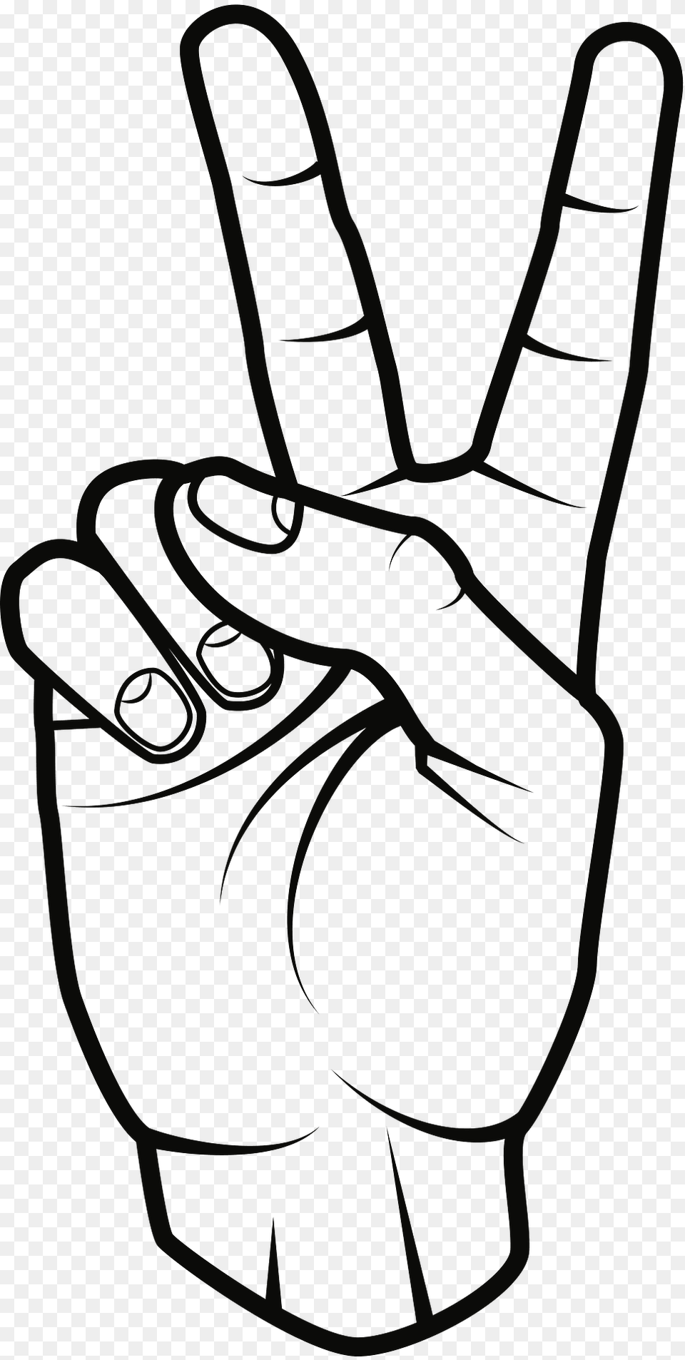 Hand Giving Peace Sign Black And White Clipart, Body Part, Finger, Person, Ammunition Free Png Download