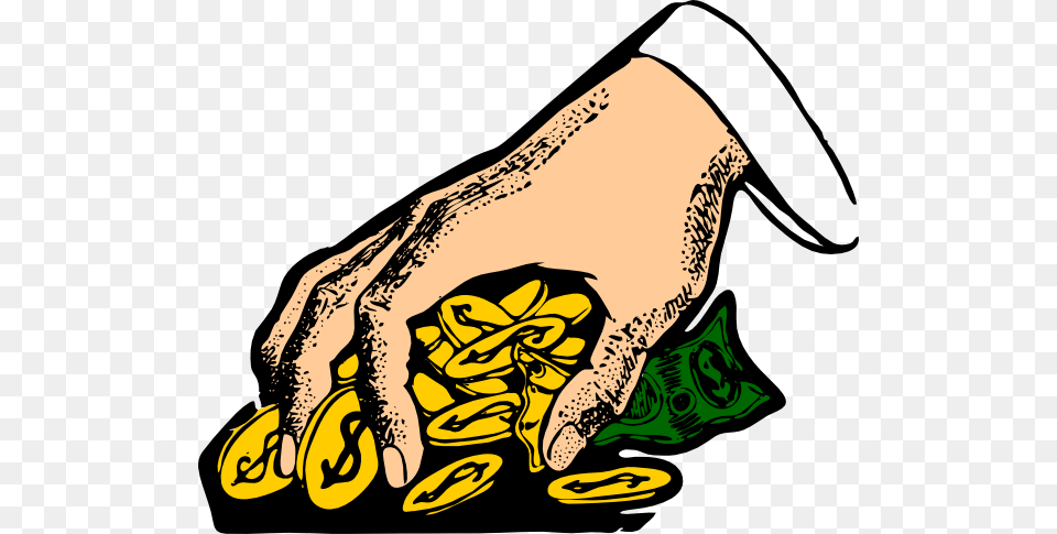 Hand Grabbing Gold Coins Clip Art, Body Part, Person, Adult, Female Png Image