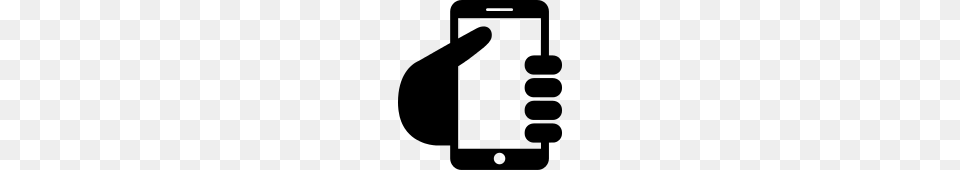 Hand Graving Smartphone Icon, Gray Png Image