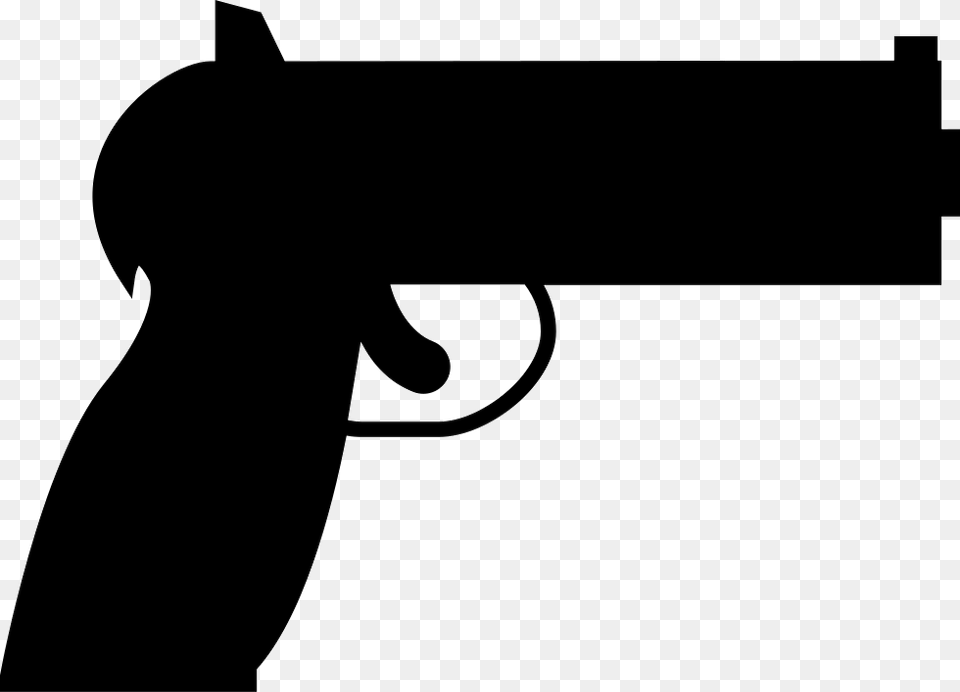 Hand Gun Icon Free Download, Firearm, Handgun, Silhouette, Weapon Png Image