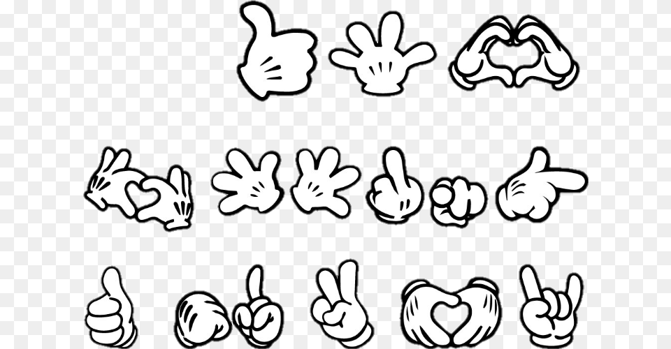 Hand Hands Mikey Mouse Guantes Mikeymouse Like Line Art, Stencil, Body Part, Person, Finger Free Png Download