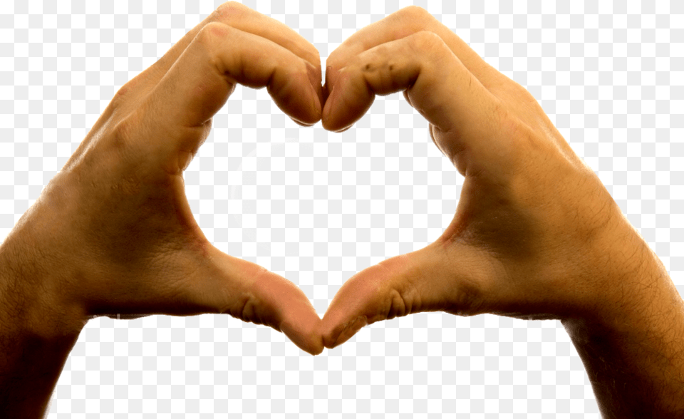 Hand Heart Heart Sign With Hands, Symbol, Person Free Png