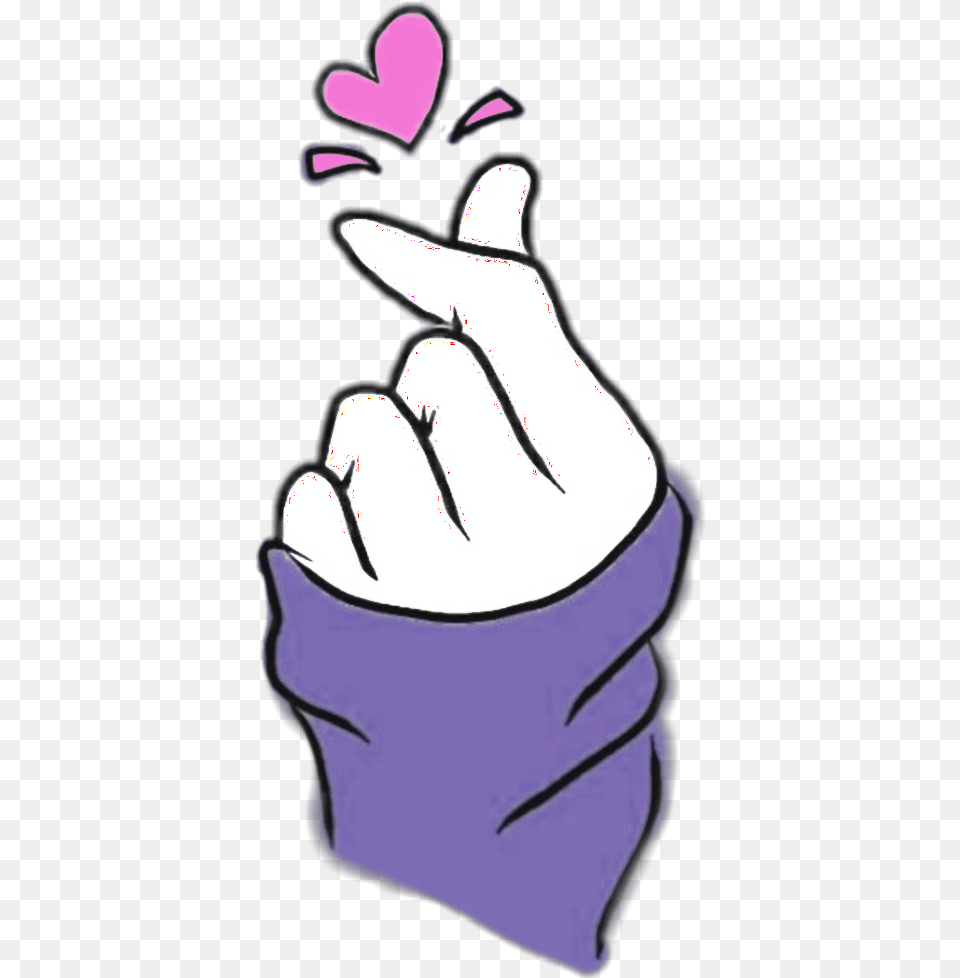 Hand Heart Purple Hands Handheart Kpop Bts Heart Drawing, Body Part, Finger, Person, Baby Free Transparent Png