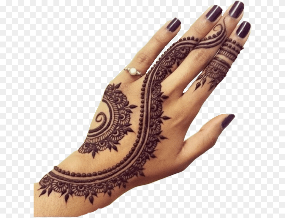 Hand Henna Nails Ring Aesthetic Hennaaesthetic Women39s Mehndi, Body Part, Finger, Person, Skin Free Png Download