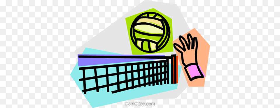 Hand Hitting Volleyball Over Net Royalty Vector Clip Art, Body Part, Person, Sphere Free Transparent Png