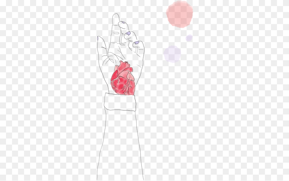 Hand Holding A Human Heart Illustration By Nina Streit Heart Sleeve Art, Flower, Petal, Plant, Painting Png