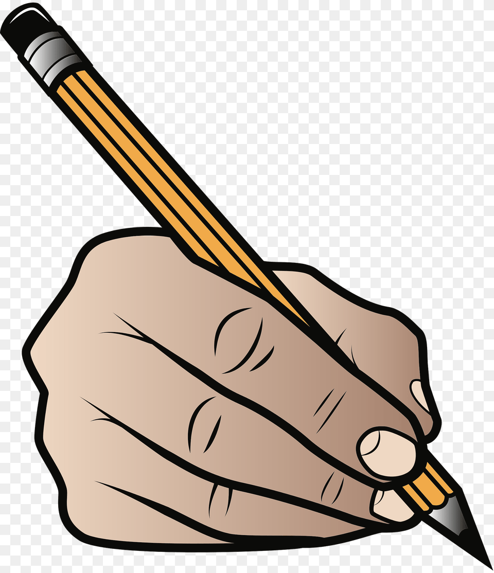 Hand Holding A Pencil In Writing Position Clipart, Smoke Pipe Free Png Download