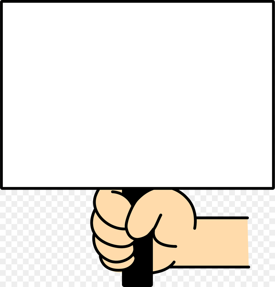 Hand Holding A Placard Clipart, Body Part, Person Png Image
