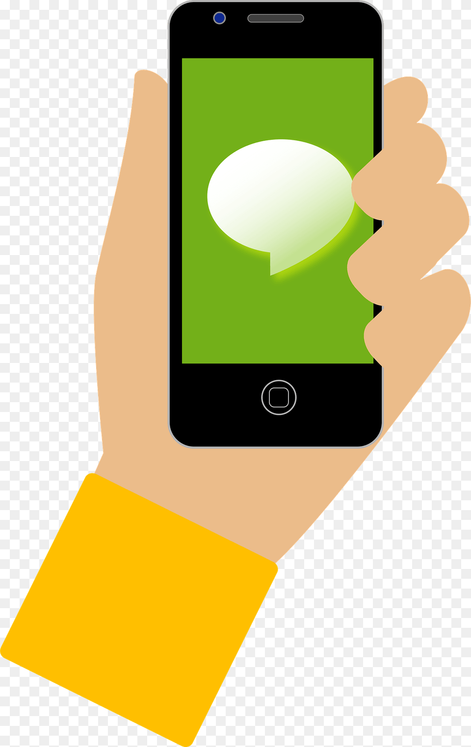 Hand Holding A Smartphone With Speech Bubble Clipart, Electronics, Mobile Phone, Phone Free Png