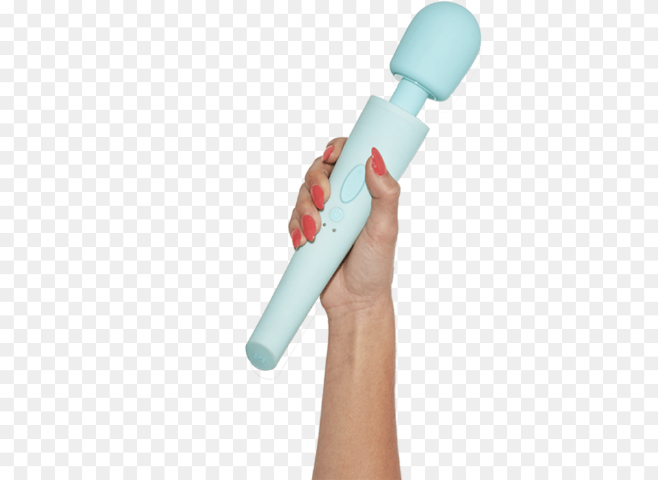 Hand Holding Aqua Ollie Wand Vibrator Ollie Unbound Babes, Electrical Device, Microphone, Smoke Pipe Png