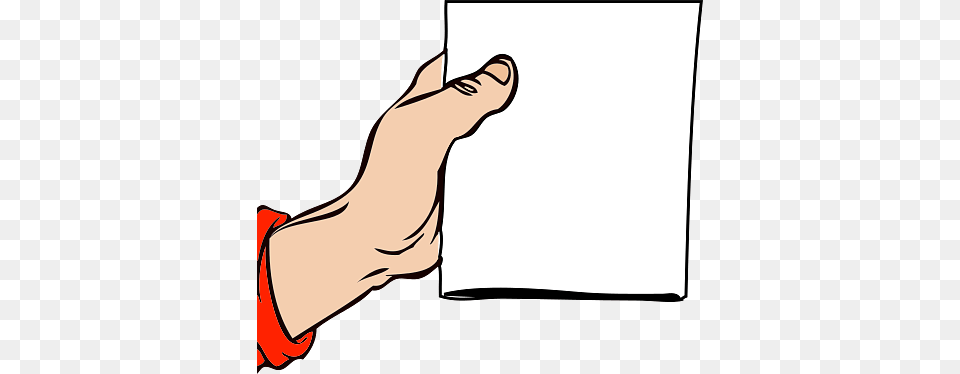 Hand Holding Blank Piece Of Paper, Body Part, Person Free Png