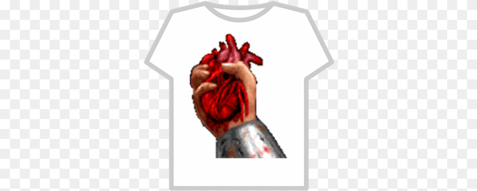 Hand Holding Bloody Heart Roblox, Clothing, T-shirt, Body Part, Person Png Image