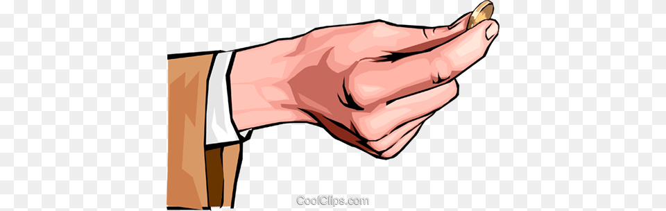 Hand Holding Coin Royalty Vector Clip Art Illustration, Body Part, Finger, Person Png Image
