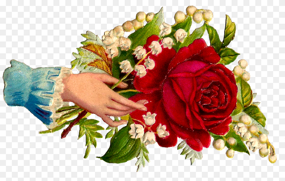 Hand Holding Flowers Victorian, Rose, Plant, Flower Bouquet, Flower Arrangement Free Png