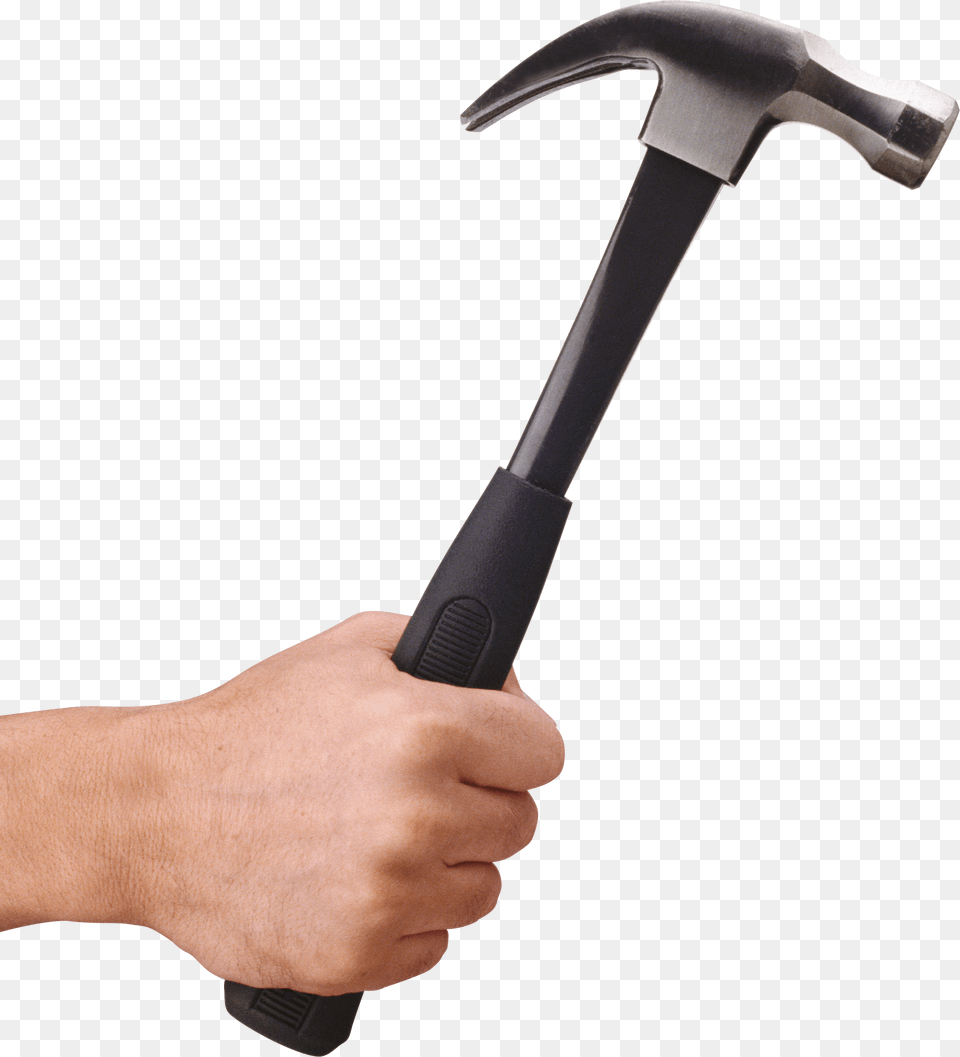 Hand Holding Long Hammer Transparent, Device, Tool Png