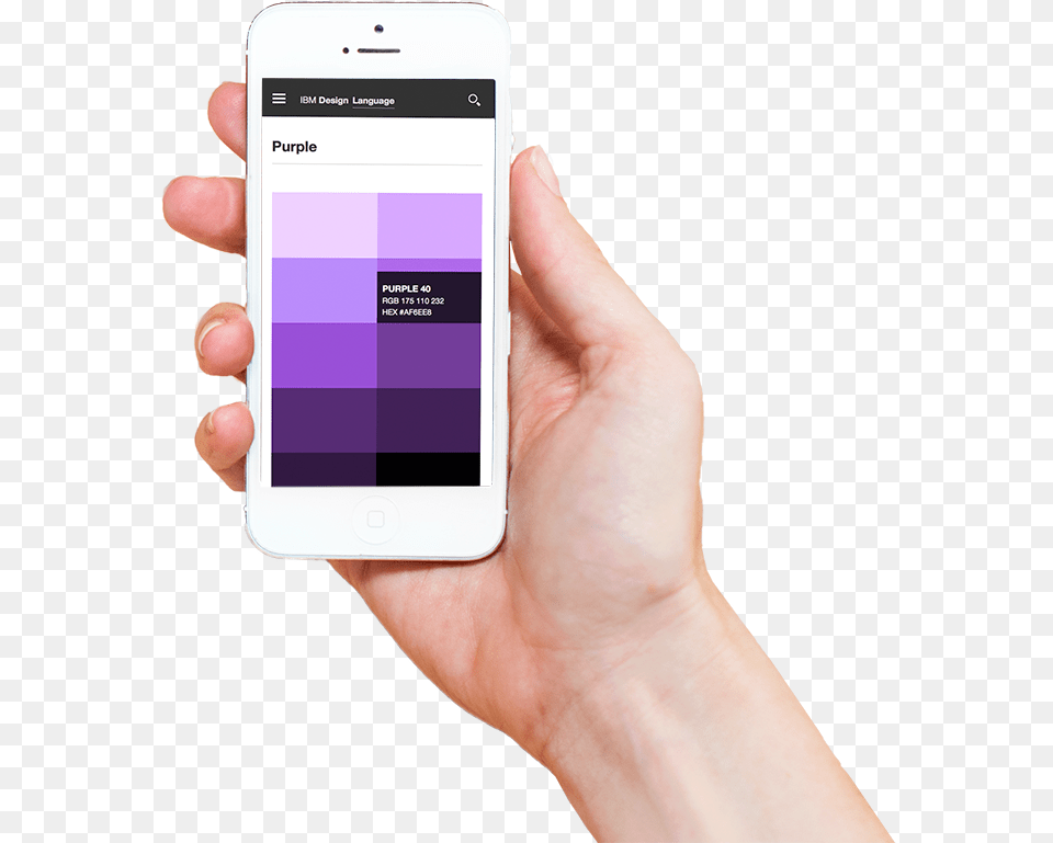 Hand Holding Mobile Phone With Ibm Design Color Swatchbook Ibm Design Language Mobile, Electronics, Mobile Phone Free Transparent Png