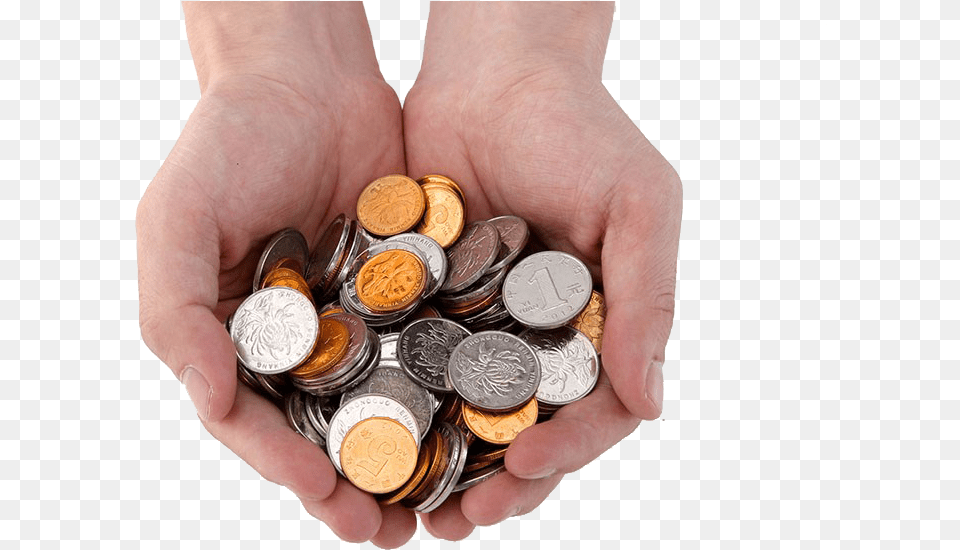 Hand Holding Money, Coin, Accessories, Jewelry, Locket Png Image