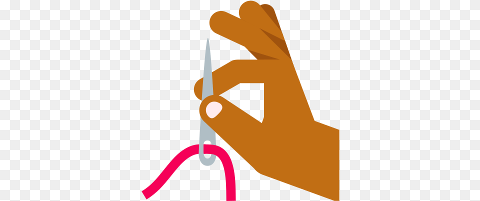 Hand Holding Needle Skin Type 5 Icon Drawing, Knot, Scissors Free Png Download