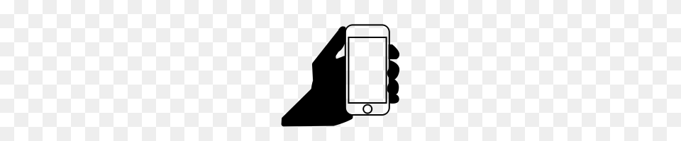 Hand Holding Phone Icons Noun Project, Gray Free Png Download